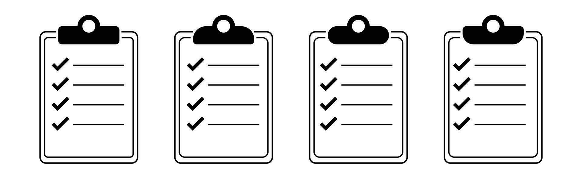 clip board icon set isolated vector