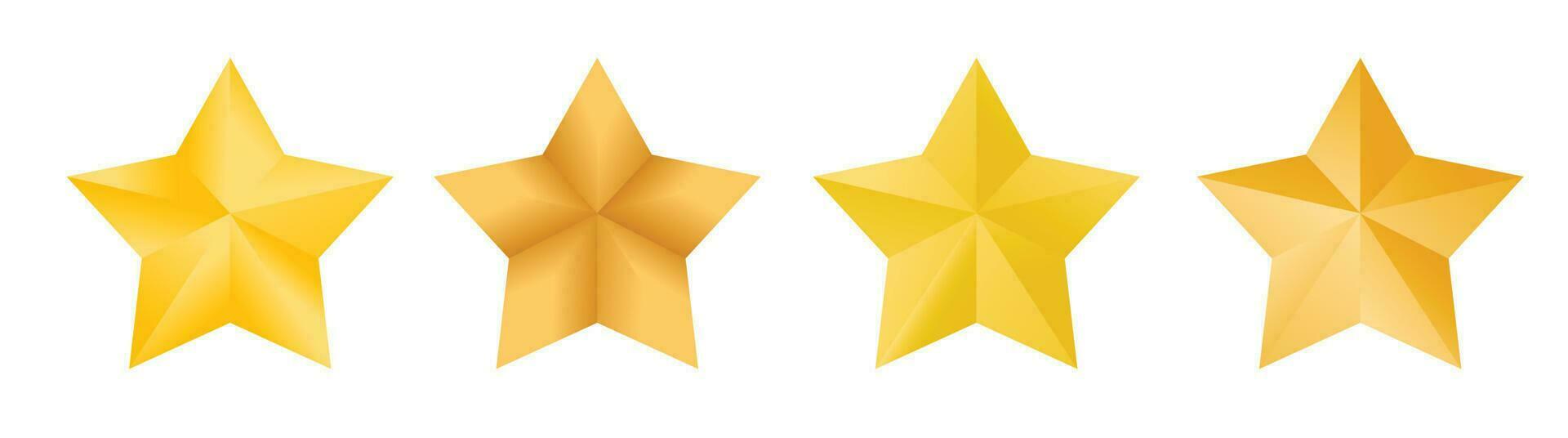 Golden Stars Set With Gradient vector