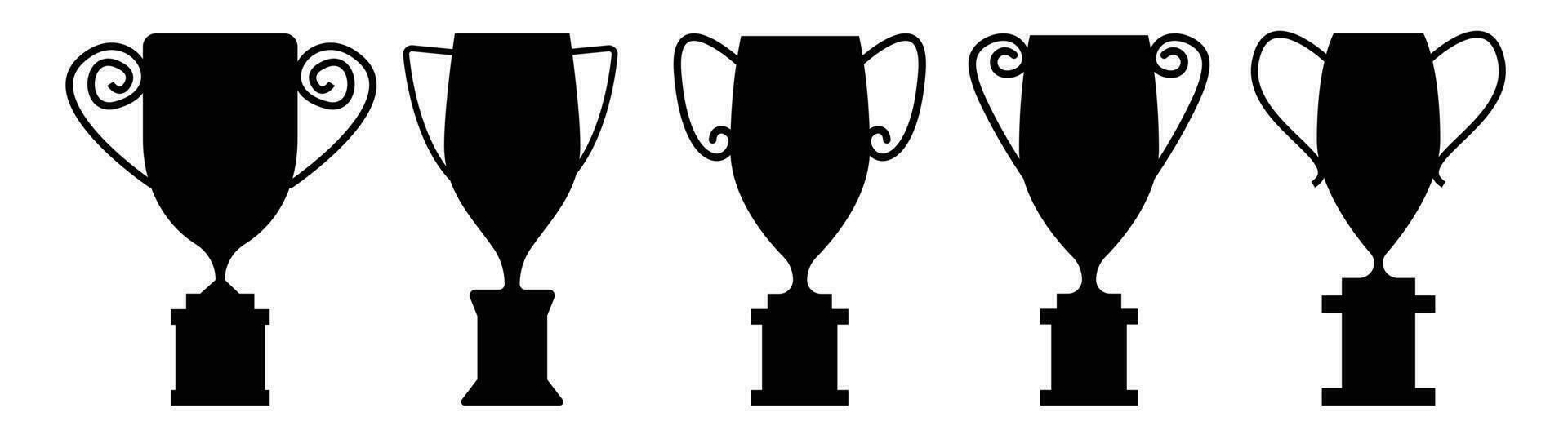 silhouette trophy victory icon cup vector