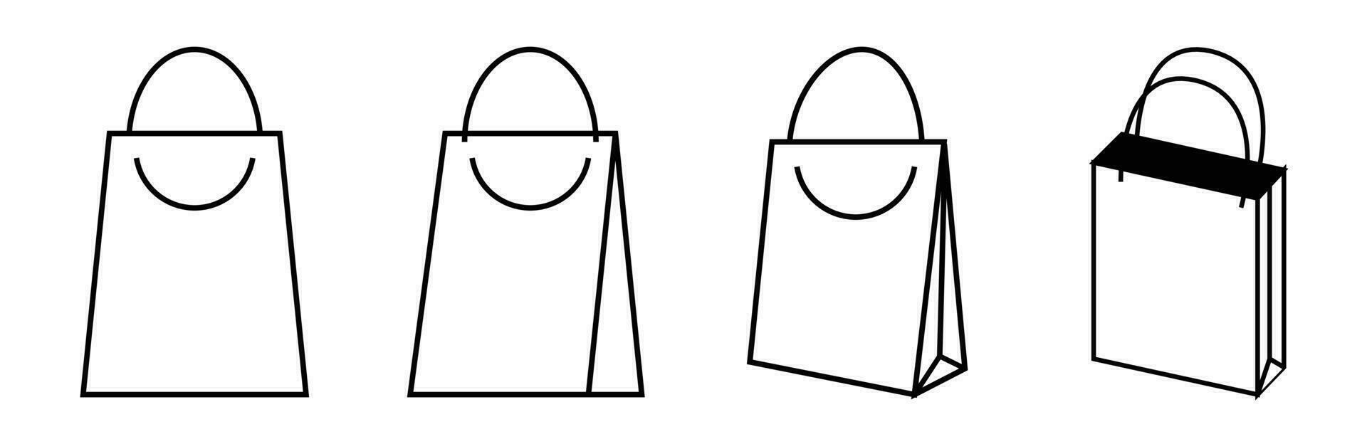 shopping bag icon for online shop market vector simple