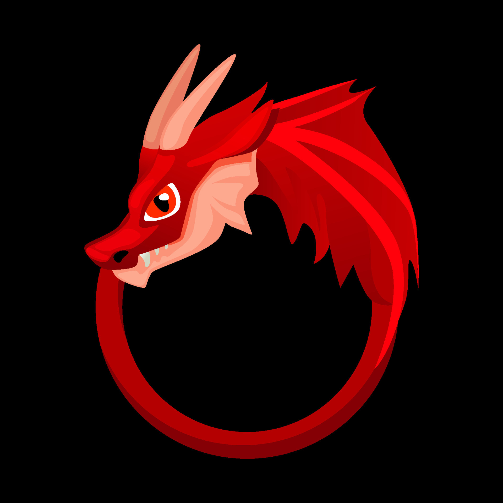 Avatar frame Dragon, round animal template for game. Vector