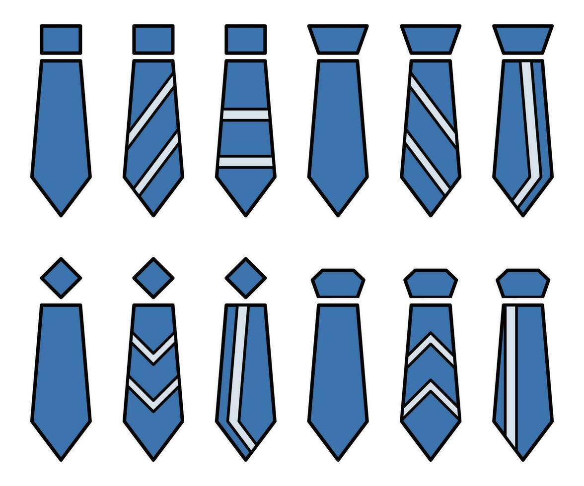 tie icon set modern flat design on white background, vector illustration of office, fashion, business, father's day.