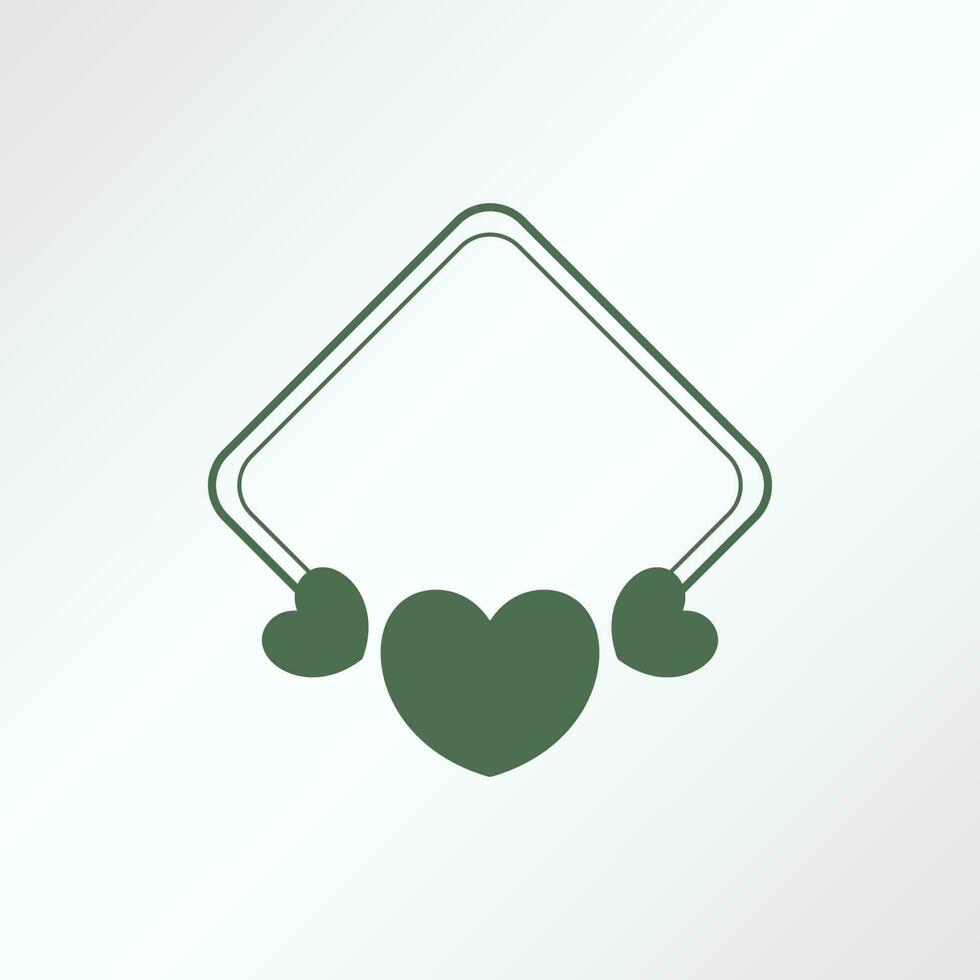 heart frame decoration with empty space for text or photo, for greeting Card, wedding invitation, social media. border vector template