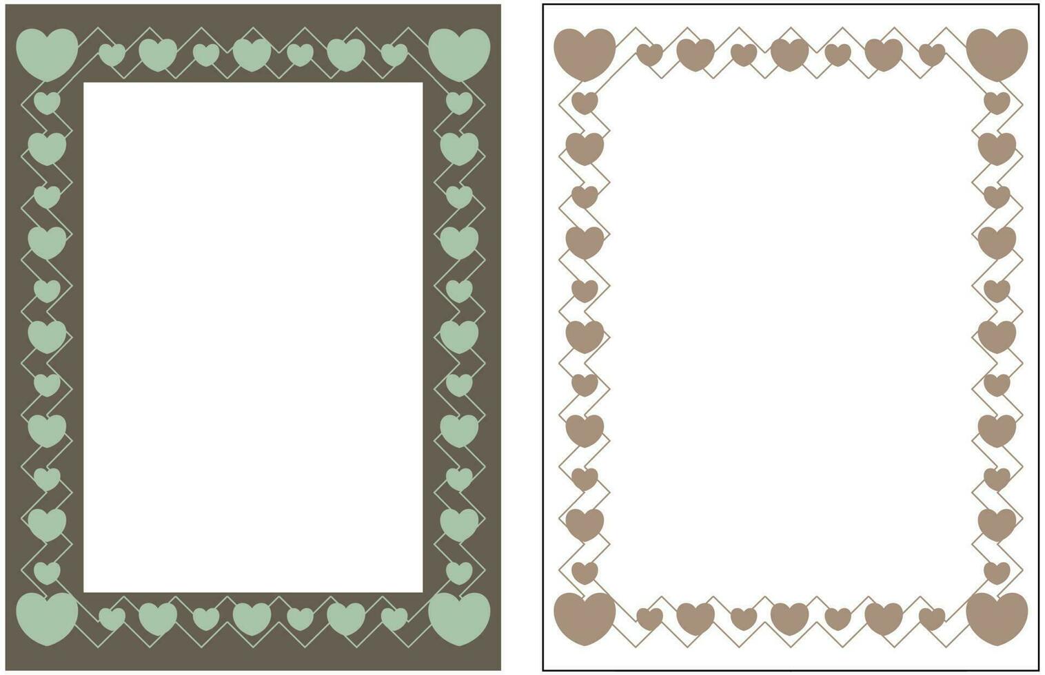 poster frame decoration with heart icon with free space for photo or text, border vector template. Greeting card, invitation, birthday, mother's day, banner, social media.