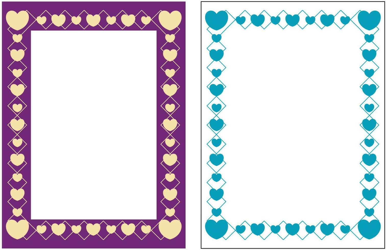 poster frame decoration with heart icon with free space for photo or text, border vector template. Greeting card, invitation, birthday, mother's day, banner, social media.