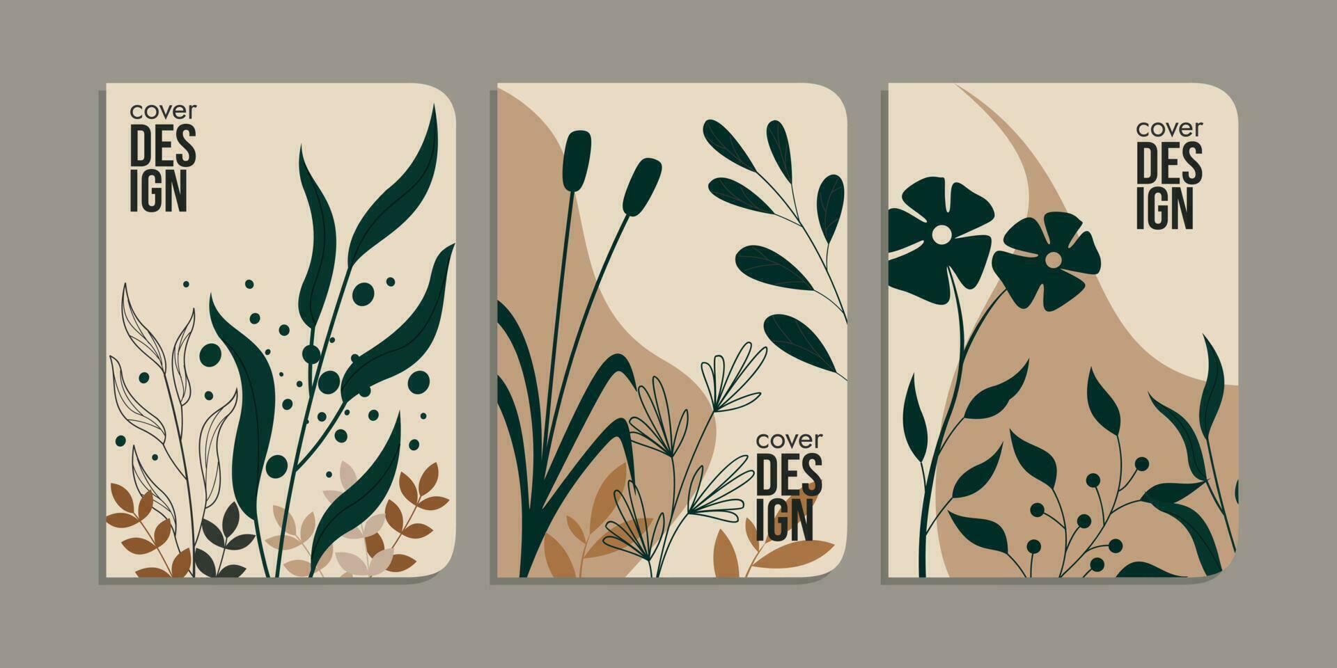 Cover design with floral pattern. abstract retro botanical background. A4 size For notebooks, planners, brochures, books, catalogs vector