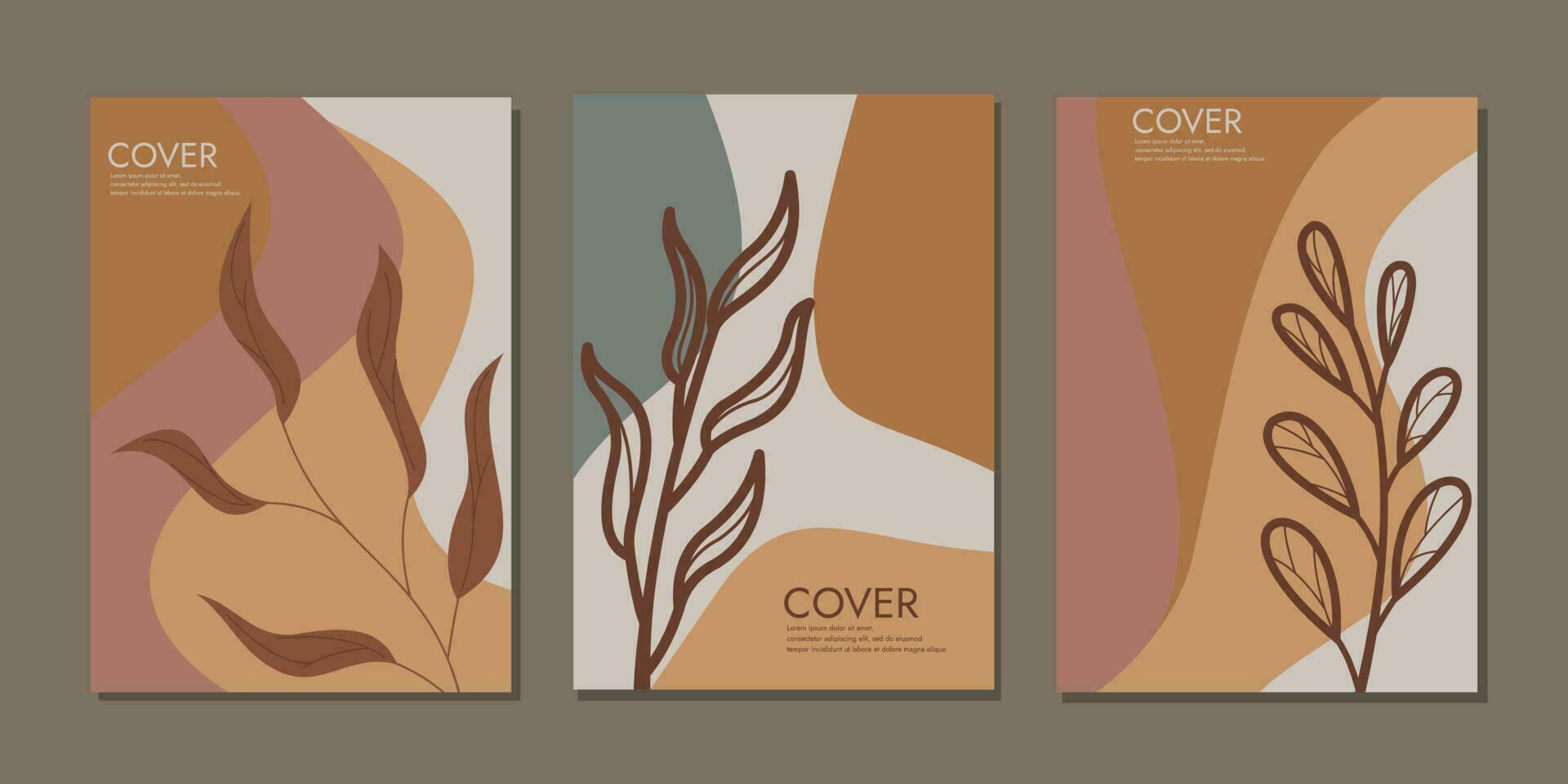 de moda cubrir colocar. frio resumen y floral diseño. hermosa botánico modelo. para cuadernos, planificador diarios, folletos, libros, catálogos vector