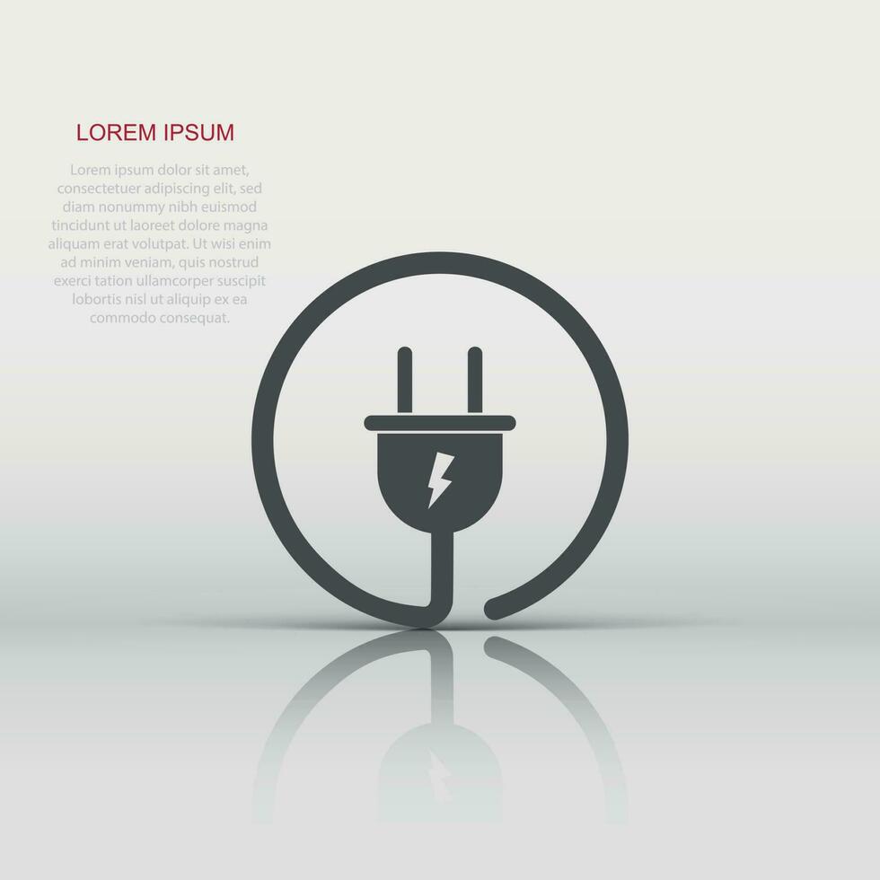 vector eléctrico enchufe icono en plano estilo. poder cable cable firmar ilustración pictograma. cable negocio concepto.