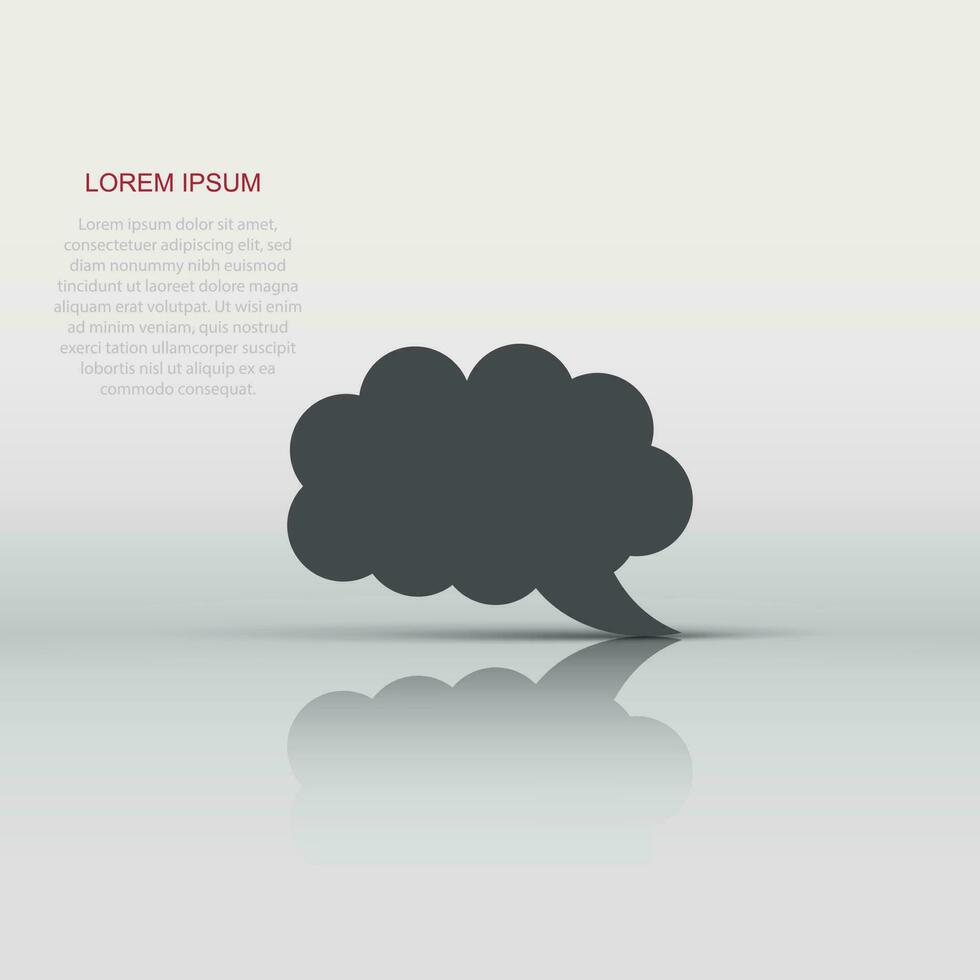 Blank empty speech bubble vector icon in flat style. Dialogue box on white isolated background. Speech message business concept.