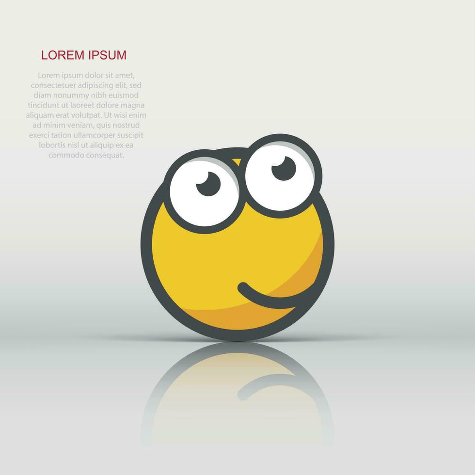 Cartoon face icon in flat style. Smiley face illustration on white isolated background. Comic emotion smiley business concept. vector
