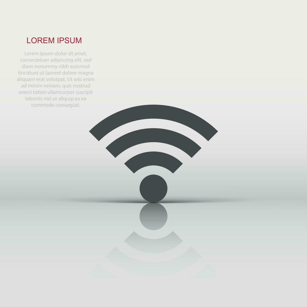 Wifi internet sign icon in flat style. Wi-fi wireless technology vector illustration on white isolated background. Network wifi business concept.