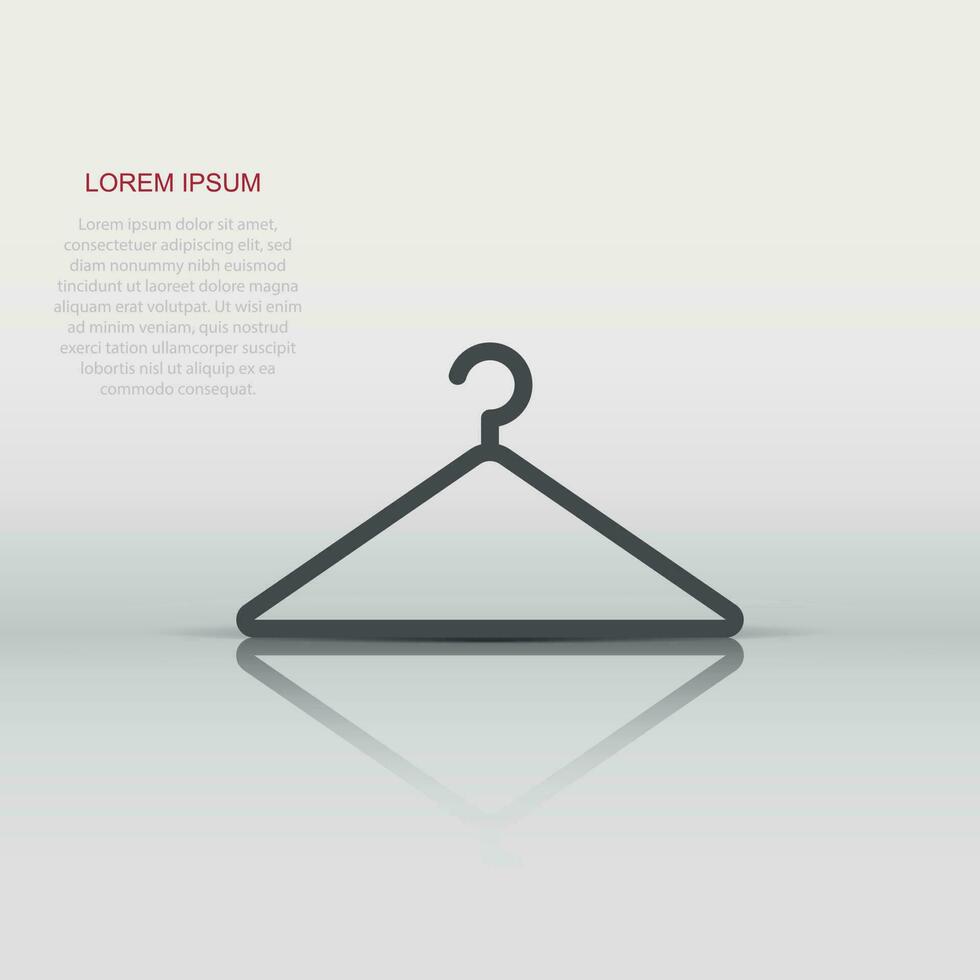 Vector hanger icon in flat style. Wardrobe hander sign illustration pictogram. Hanger business concept.