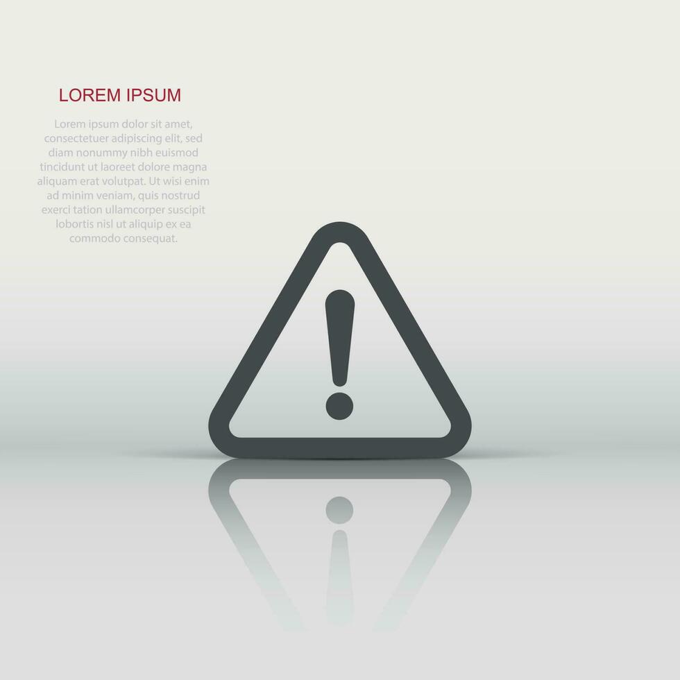 Vector danger icon in flat style. Attention caution sign illustration pictogram. Danger business concept.