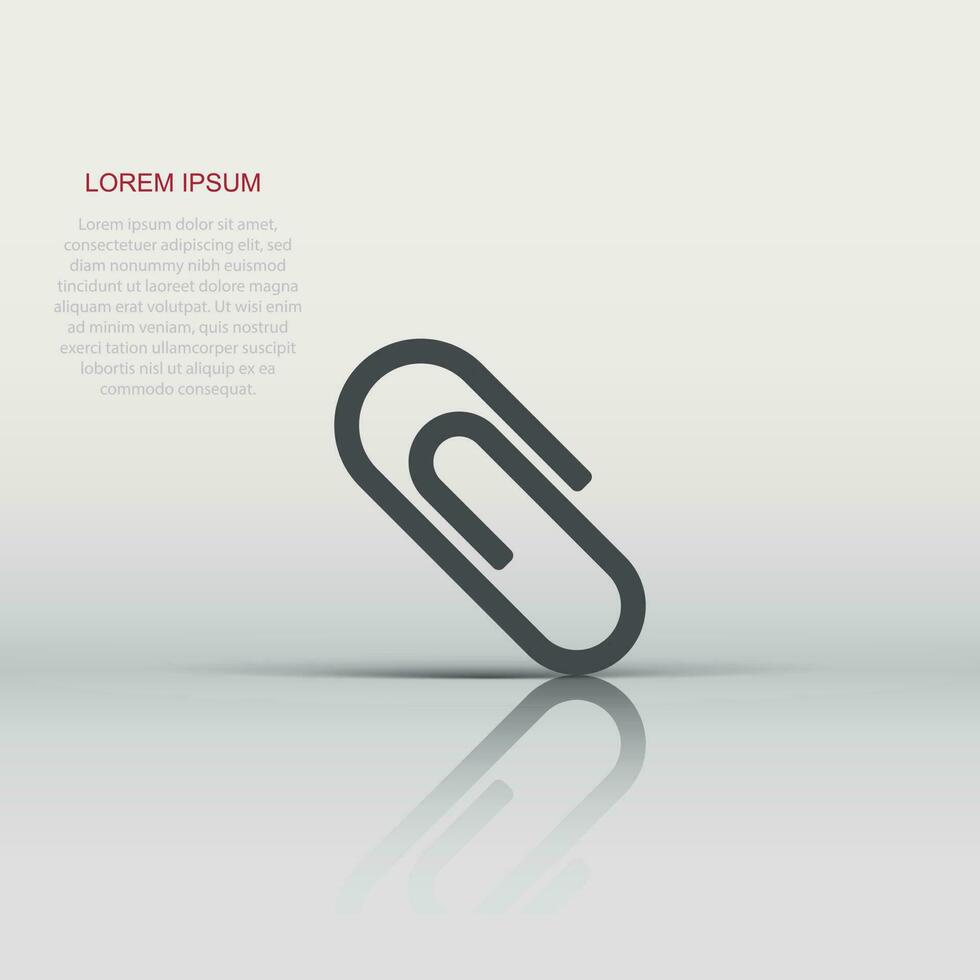 Paper clip attachment vector icon. Paperclip illustration on white isolated background. Attach file business document.