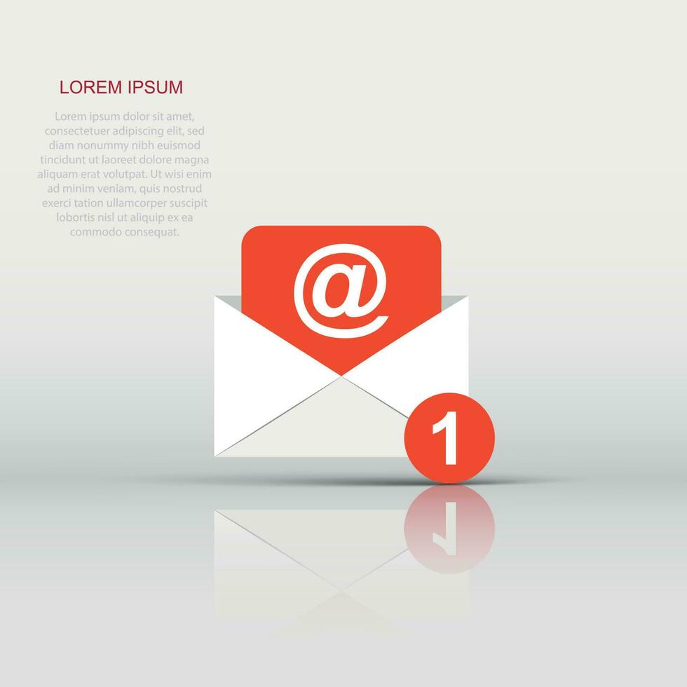 Mail envelope icon in flat style. Email message vector illustration on white isolated background. Mailbox e-mail business concept.