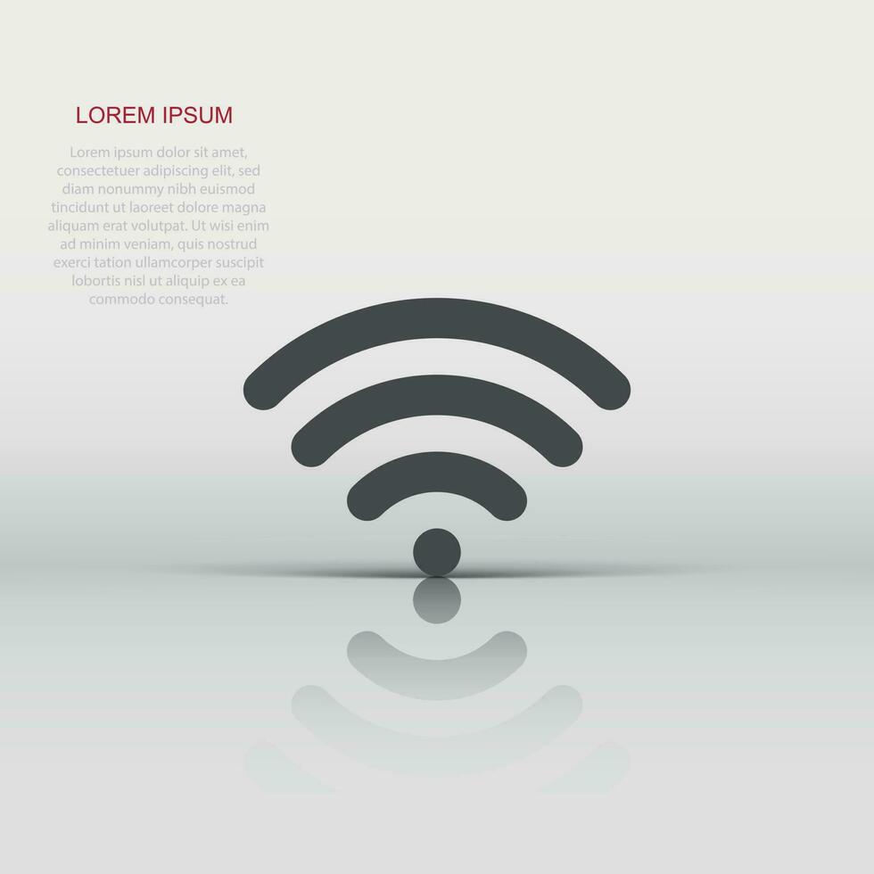 Wifi internet sign icon in flat style. Wi-fi wireless technology vector illustration on white isolated background. Network wifi business concept.