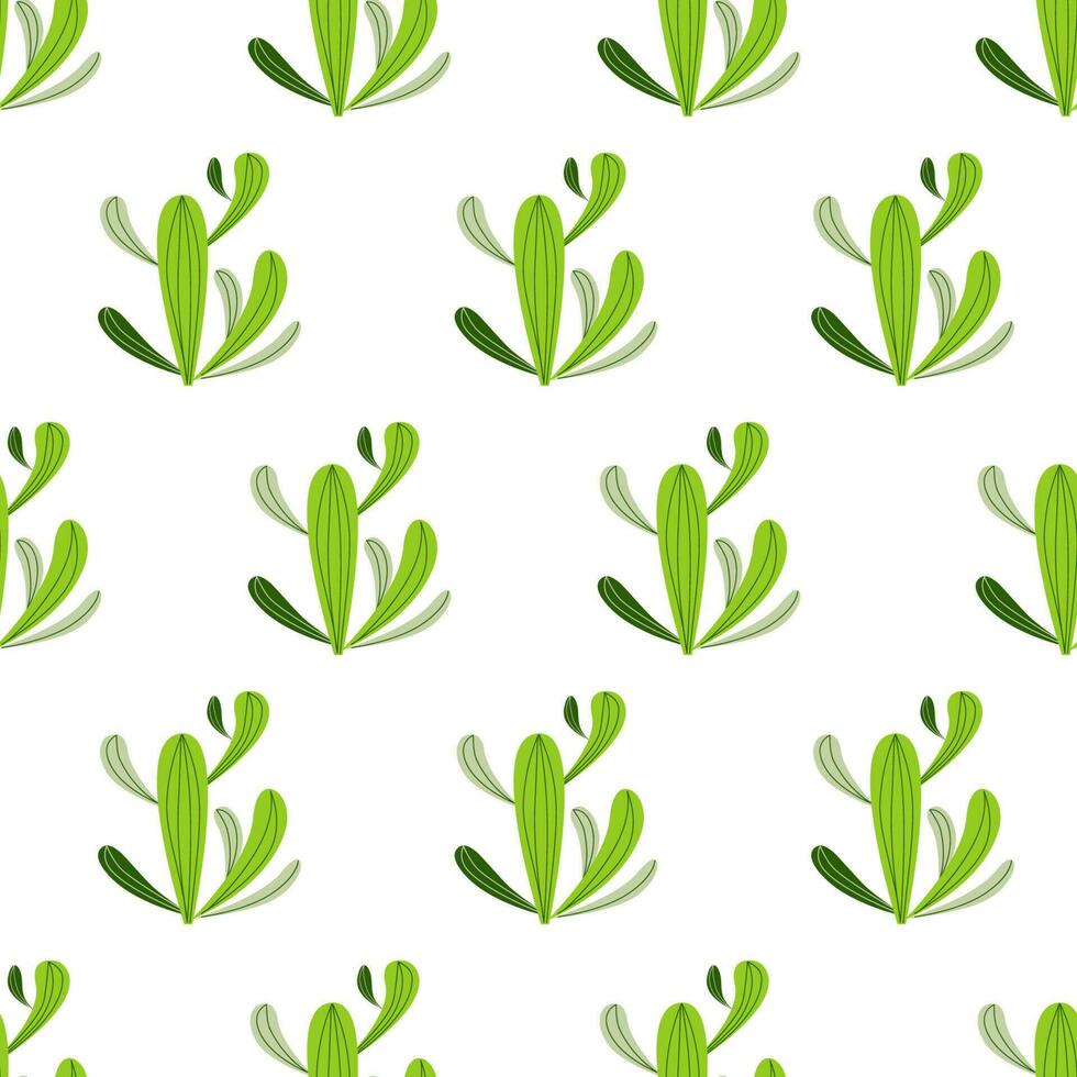 Cute cactus seamless pattern with hearts in green white colors. Vector funny nature background. Mexican fashion cacti design Wallpaper wrap cover banner textile cloth fabric Natural cacti template