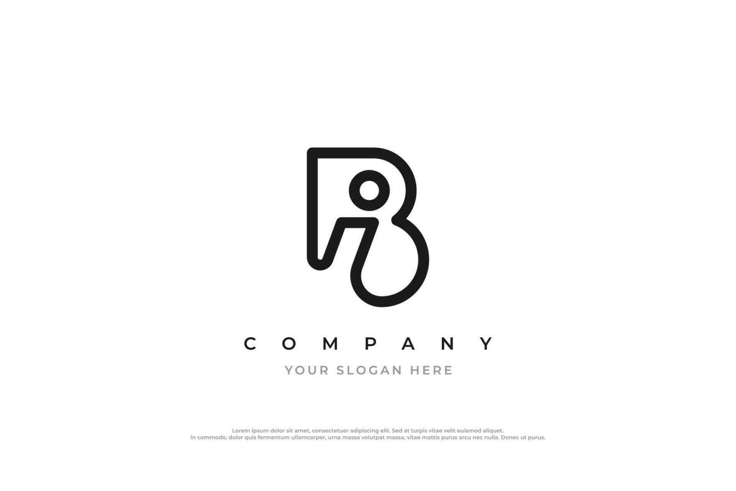 Initial Letter IB Logo or BI Monogram Logo Design Vector