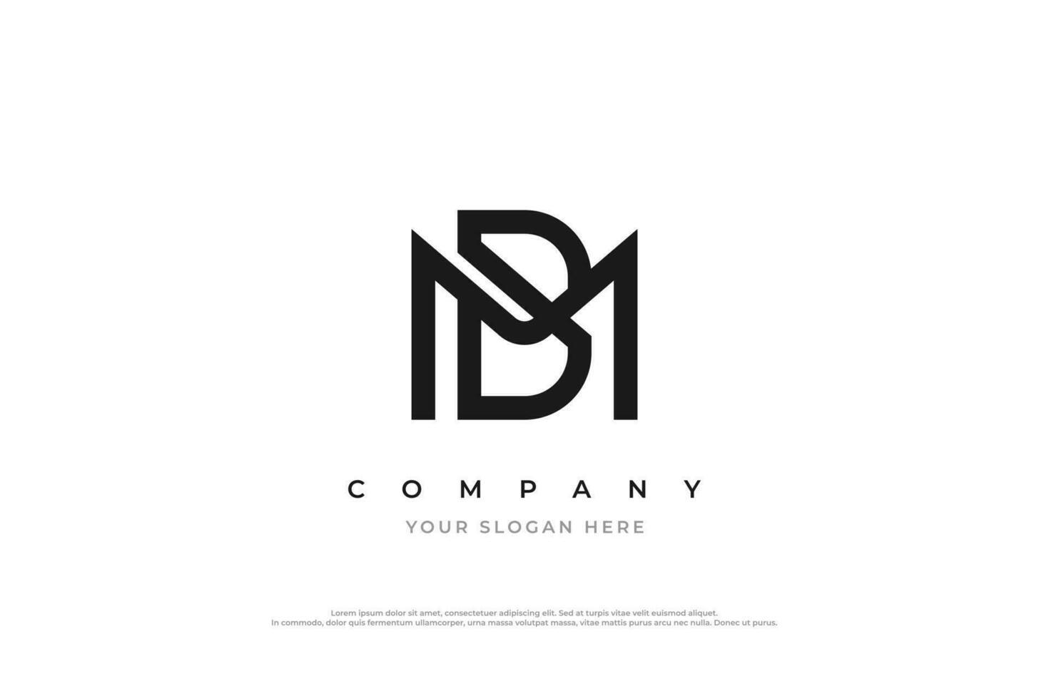 Initial Letter MB or BM Monogram Logo Design Vector