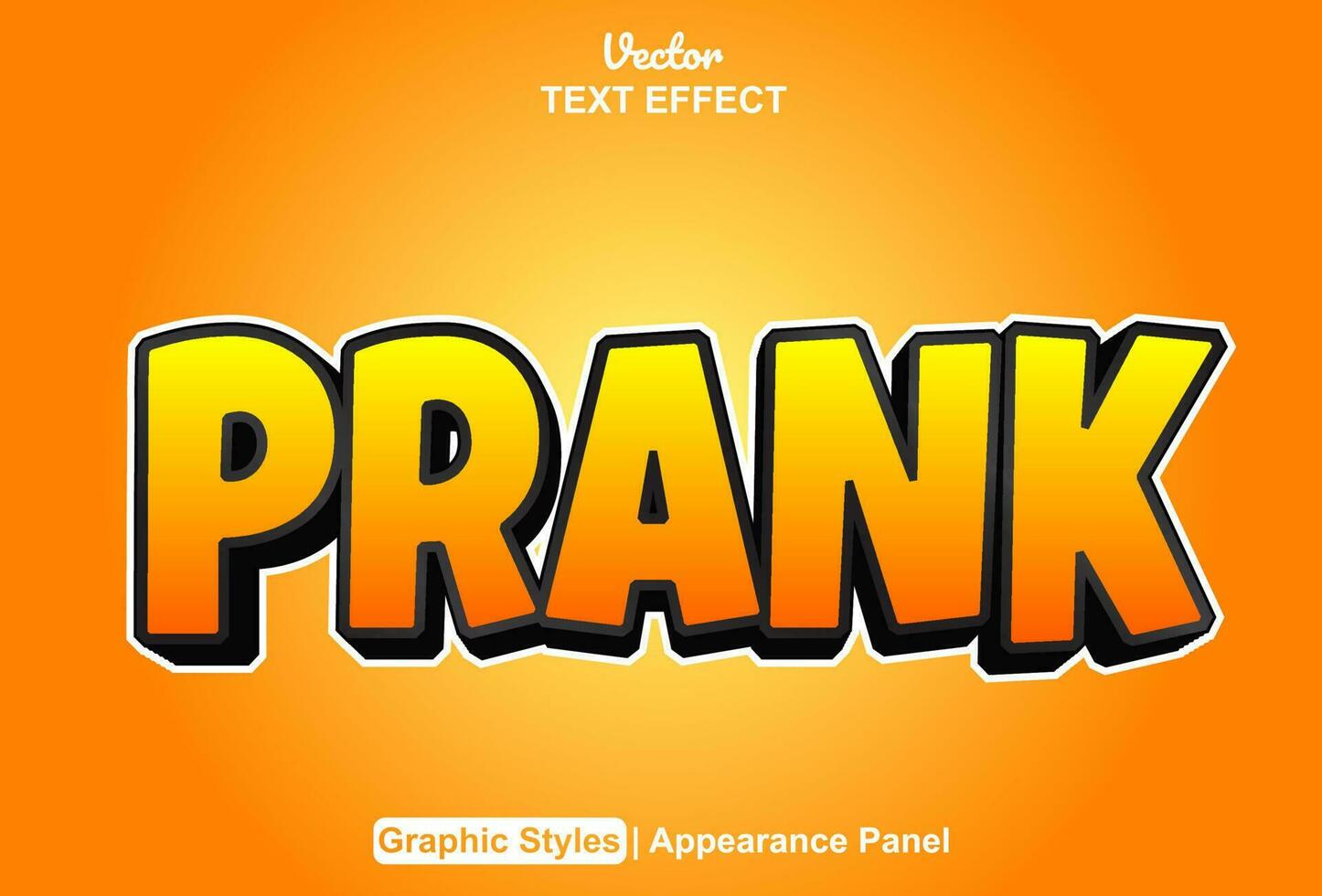 Prank text effect with orange graphic style and editable. vector