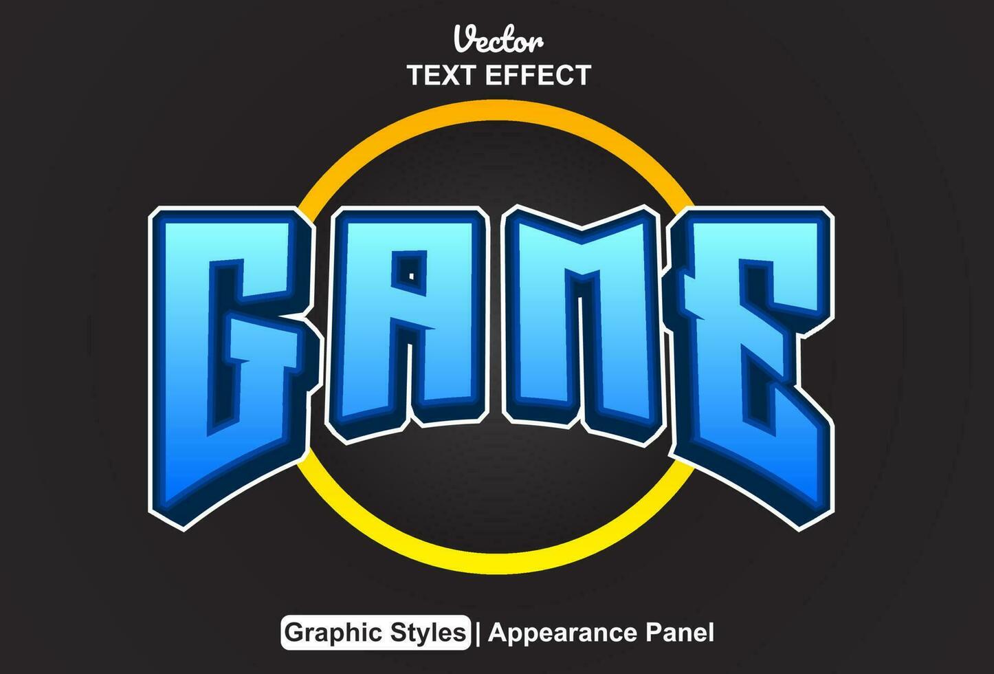 game text effect with blue color graphic style editable. vector