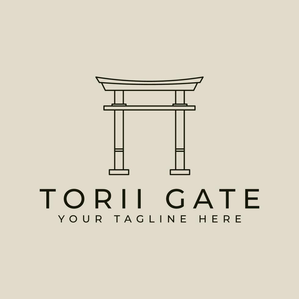 torii gate line art logo, icons and symbol vector illustration design