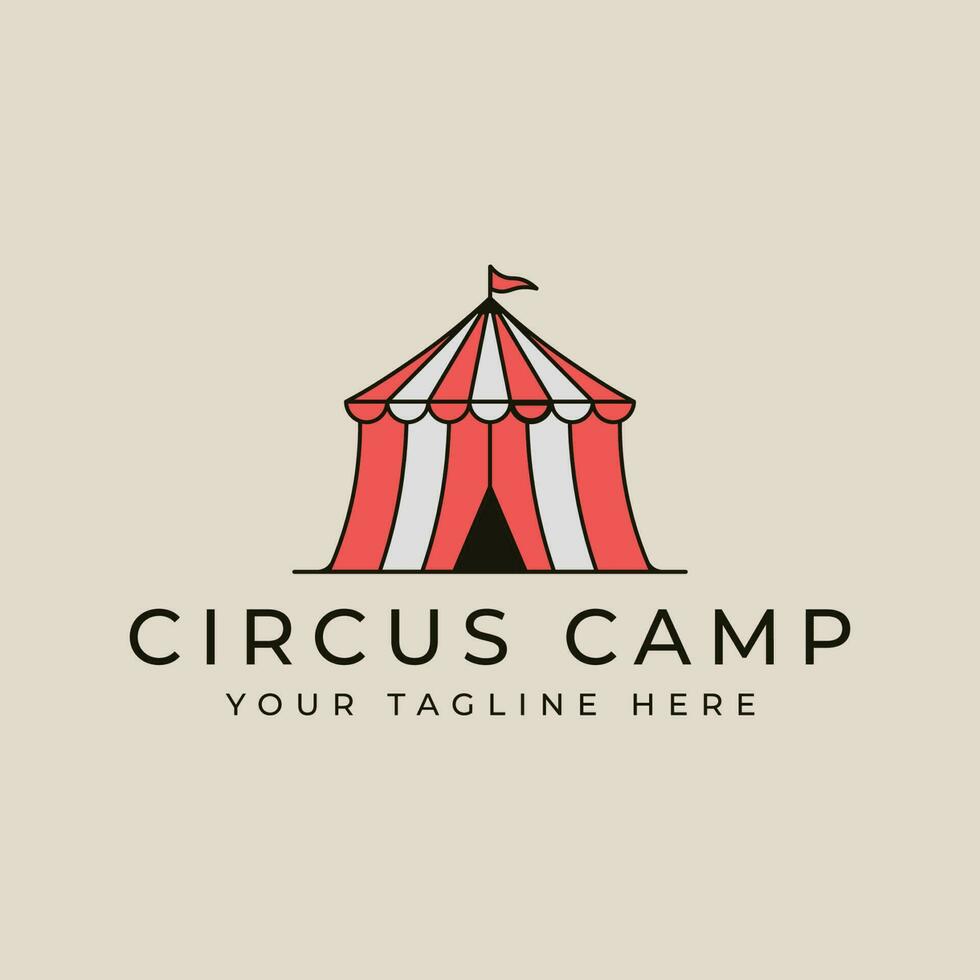 circus camp logo vintage design with minimalist style logo vector illustration design
