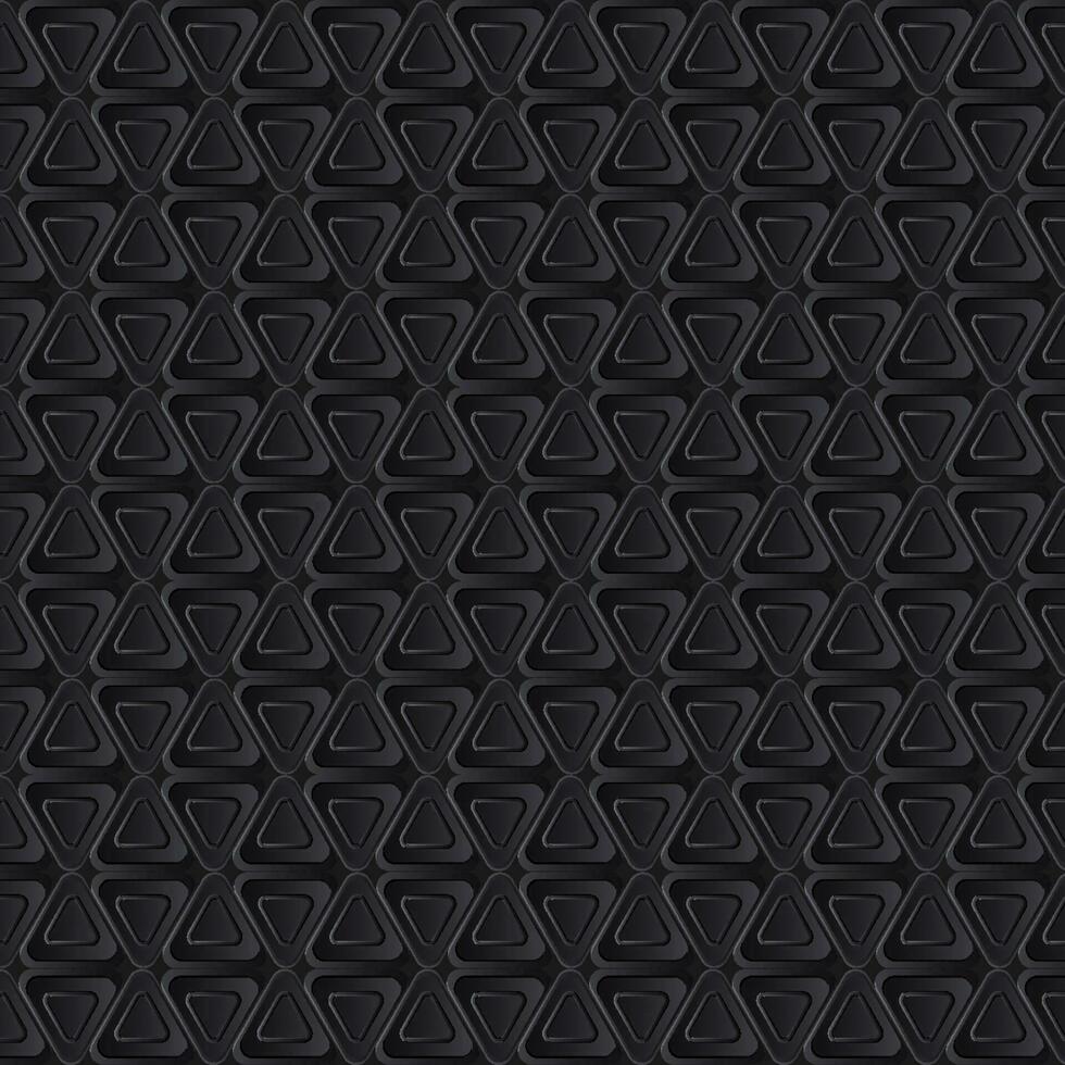 Realistic Black Seamless Triangle Pattern Background. vector