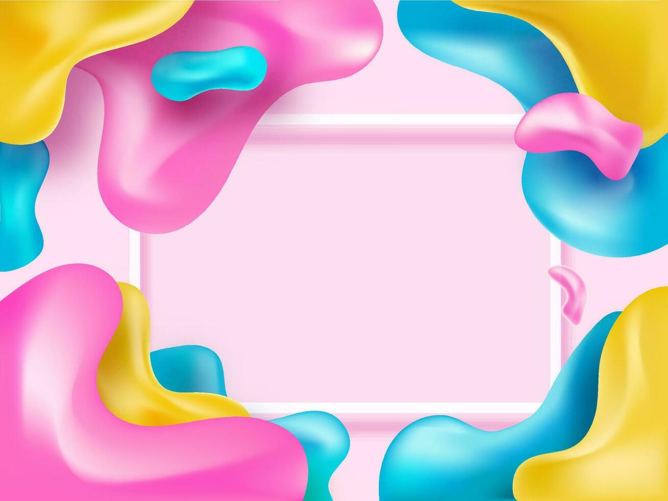 Colorful glossy fluid art abstract background with space for your message. vector