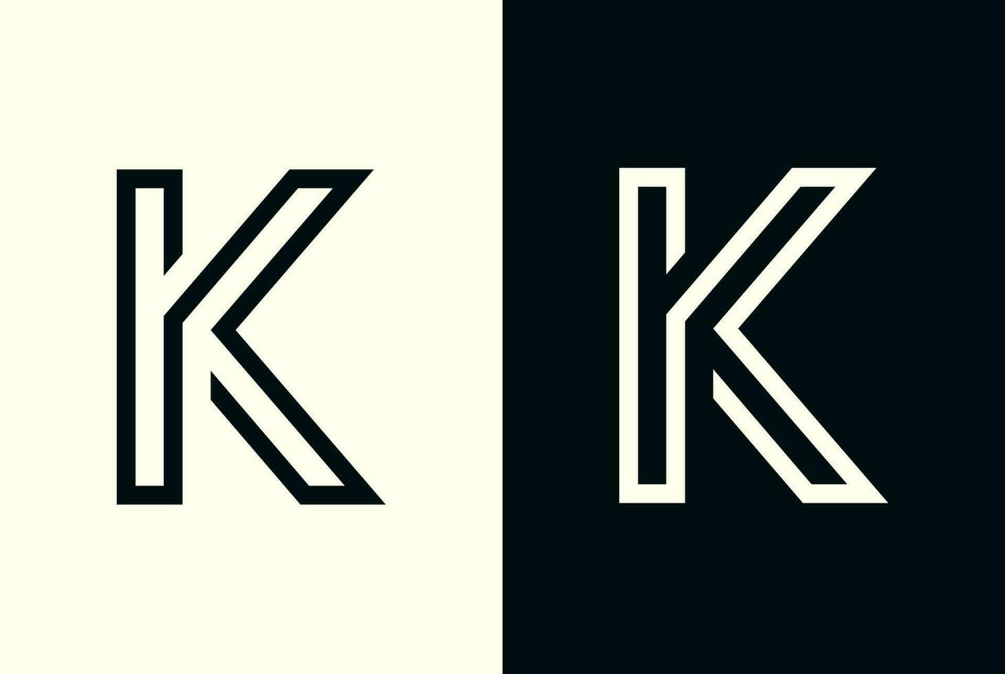 line art letter K logo. abstract Initial letter K logo vector