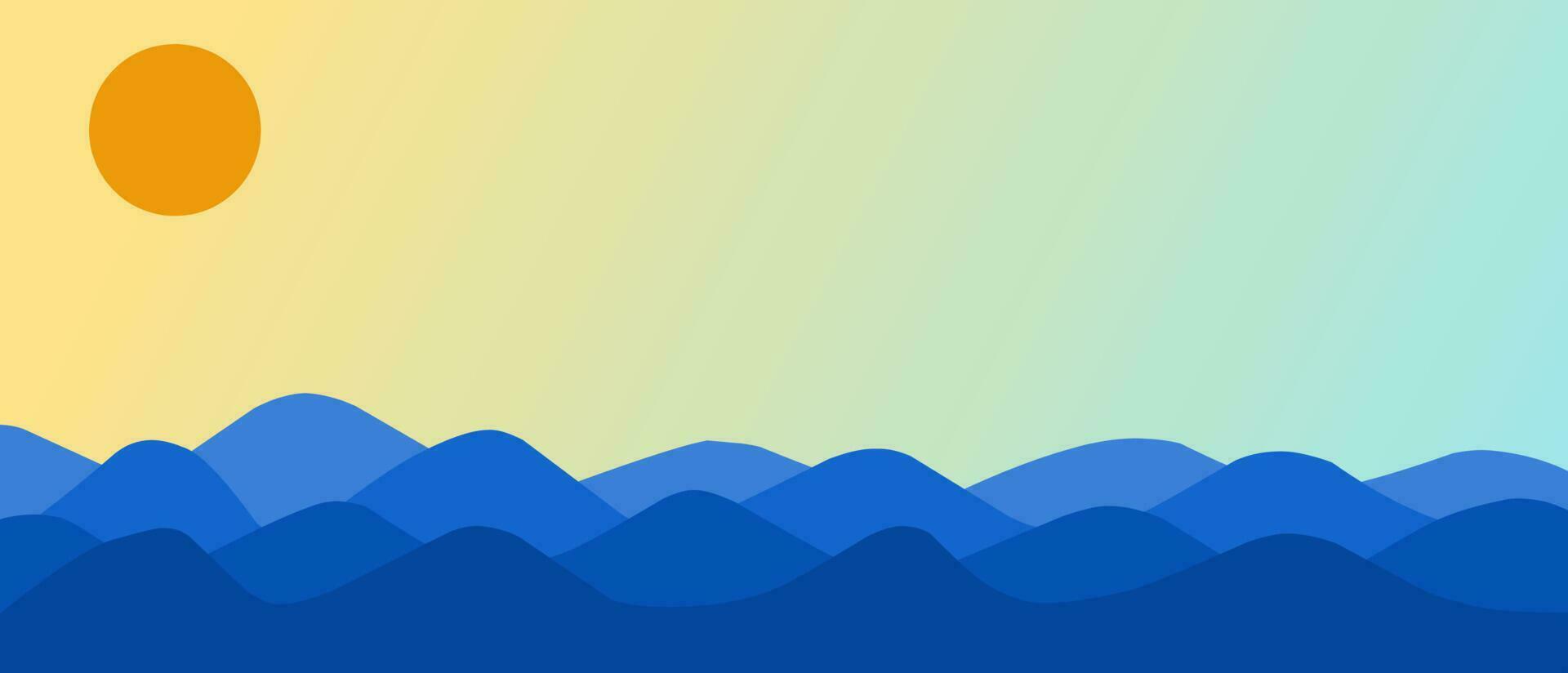 simple design of summer beach and natural scenery background template. vector