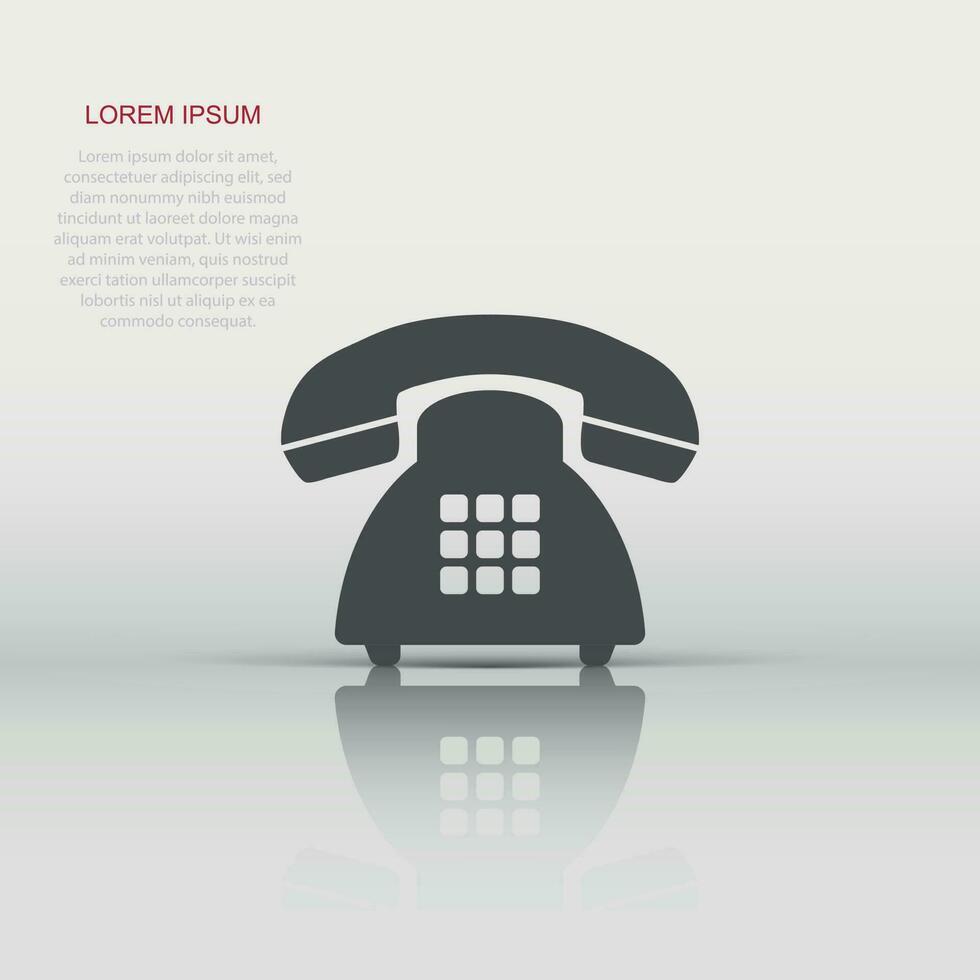 Vector phone icon in flat style. Telephone sign illustration pictogram. Phone business concept.