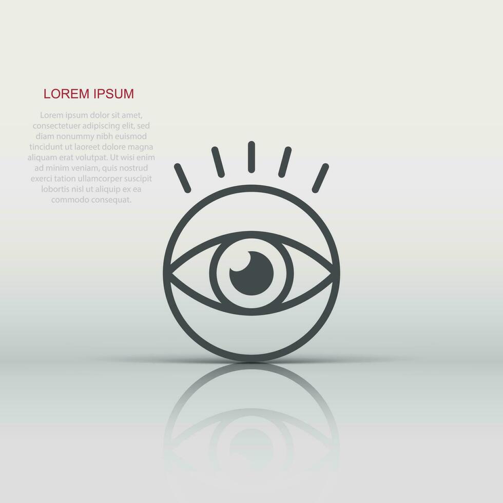 Vector eye icon in flat style. Eyeball look sign illustration pictogram. Eye business concept.