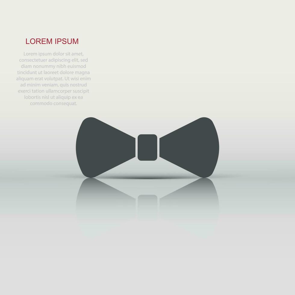 Vector Bow tie icon in flat style. Necktie sign illustration pictogram. Bow tie business concept.