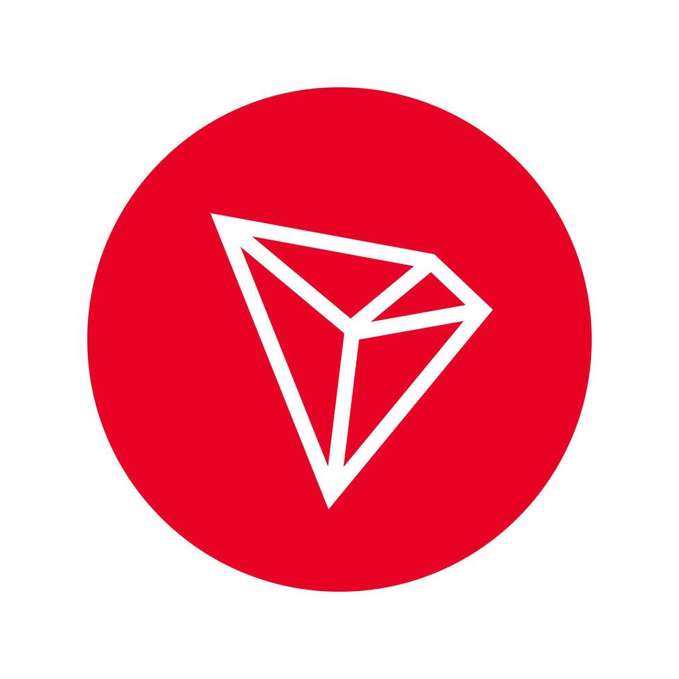 Tron coin, logo, icon, cryptocurrency vector