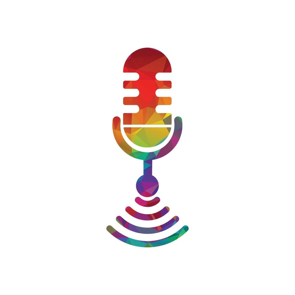 Wi-Fi Podcast microphone Icon vector Design.