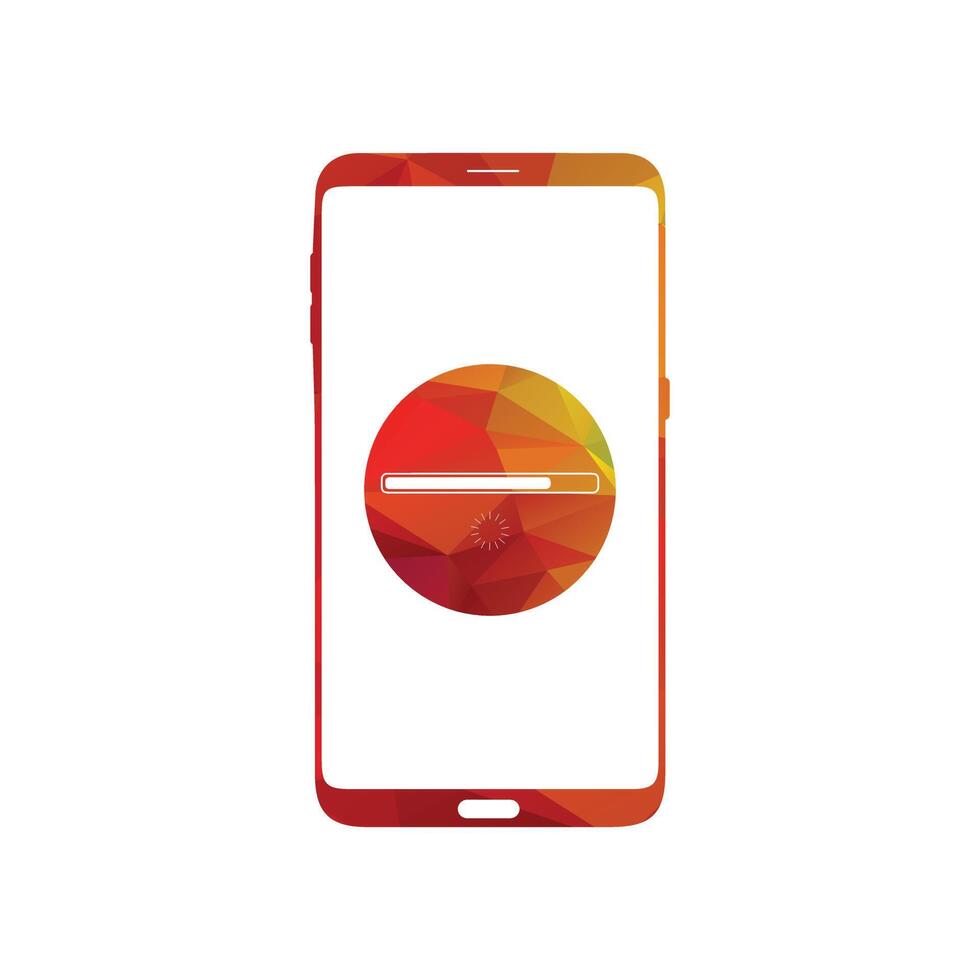 Smart phone logo design. mobile vector illustration with loading icon.