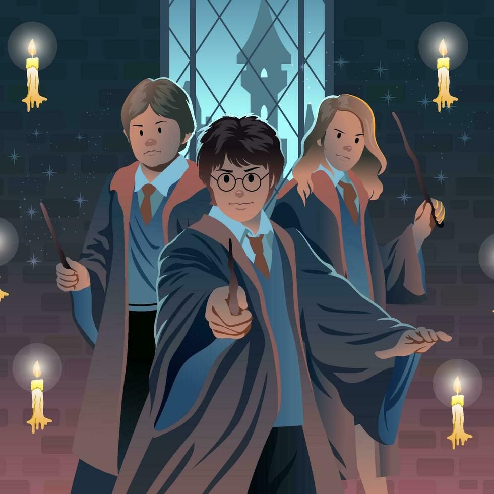 Three Young Wizard vector