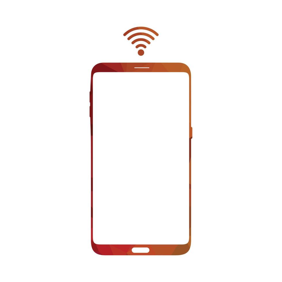 Smart phone logo design. mobile vector illustration with Wi-Fi icon.