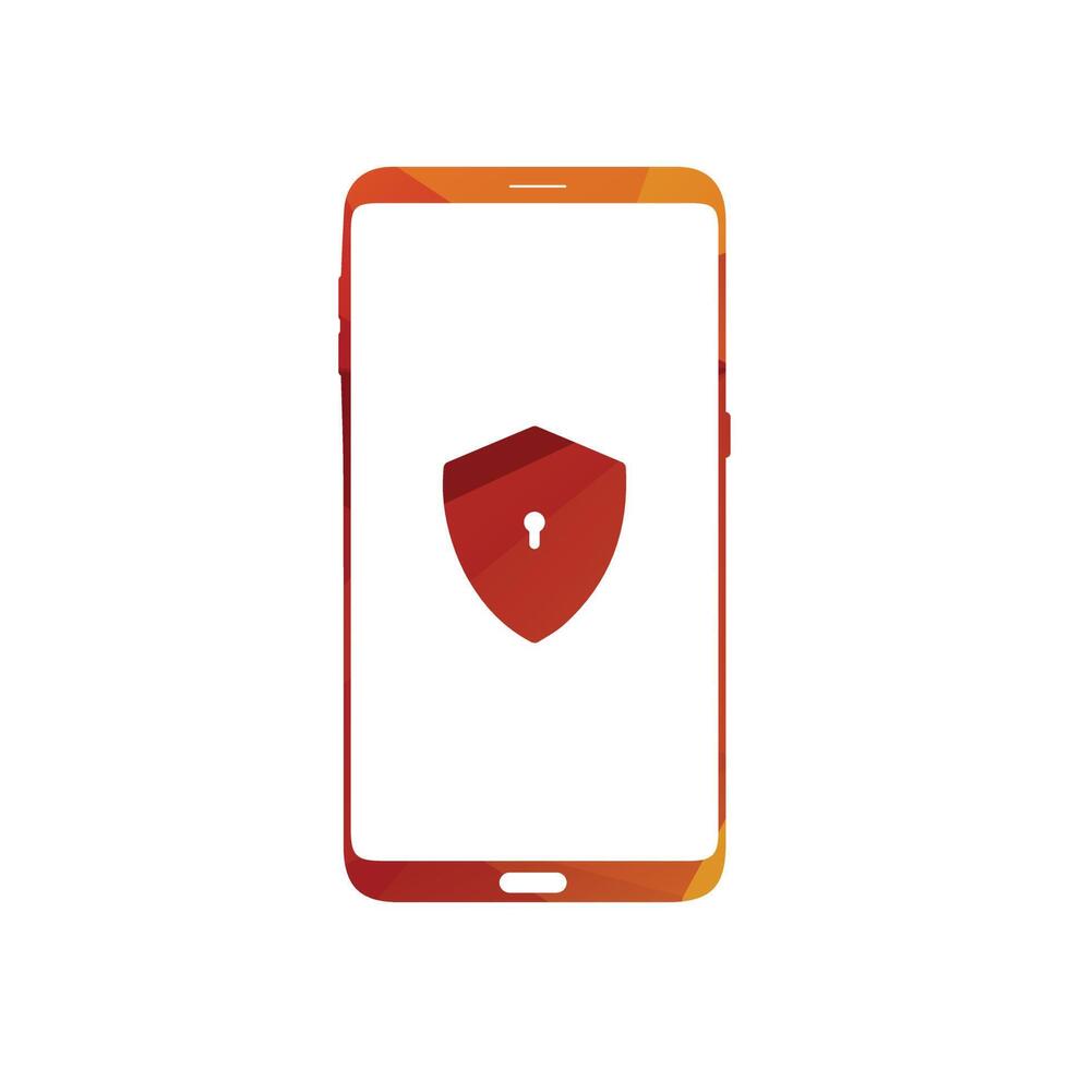 Smart phone logo design. mobile vector illustration with Security icon.