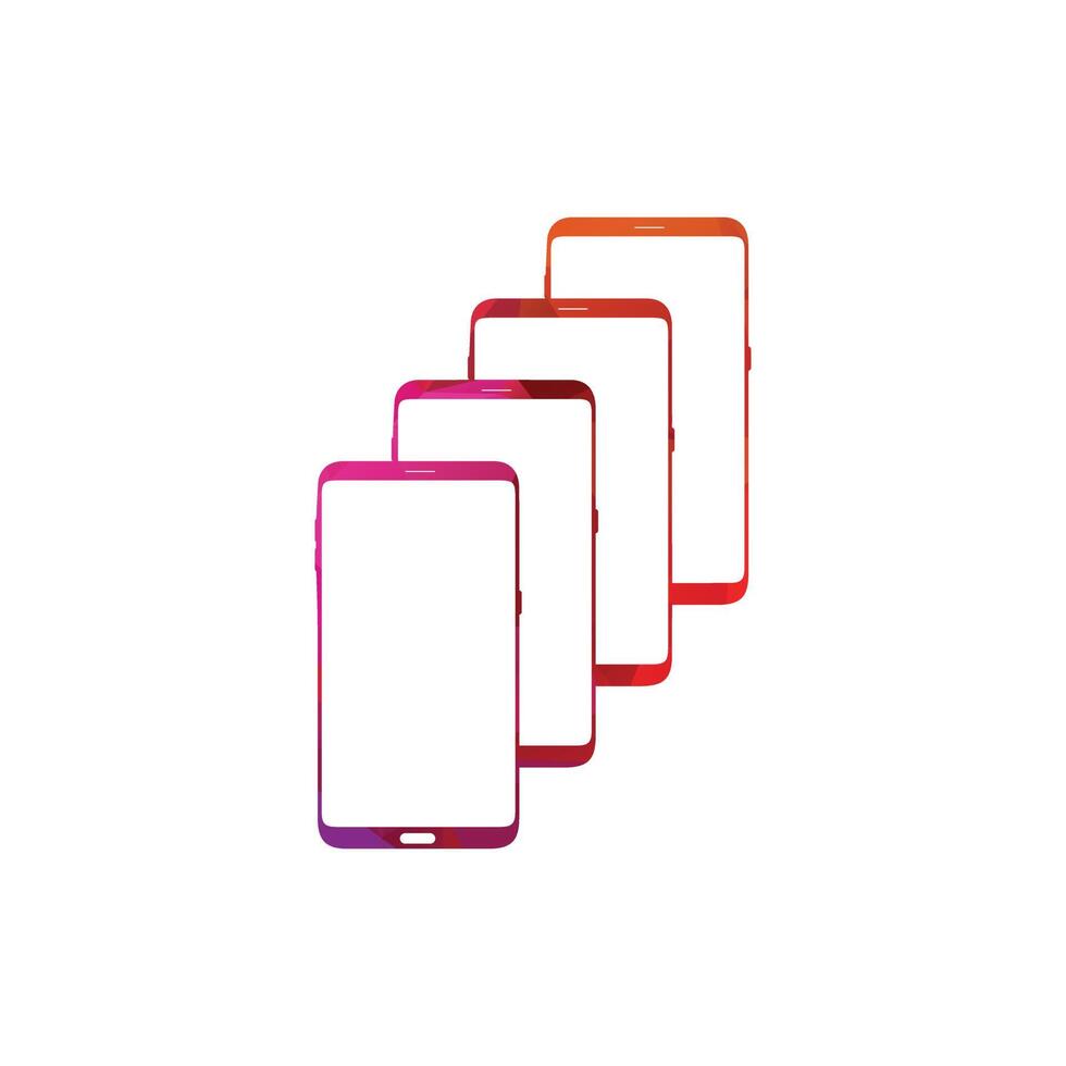 Smart phone logo design. mobile vector illustration.