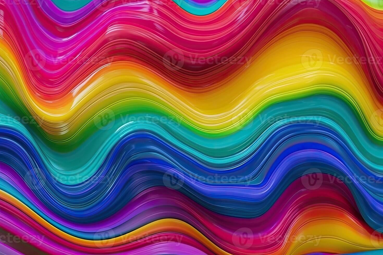 Liquid rainbow wavy plastic texture. Wrinkle silicone sheet. photo