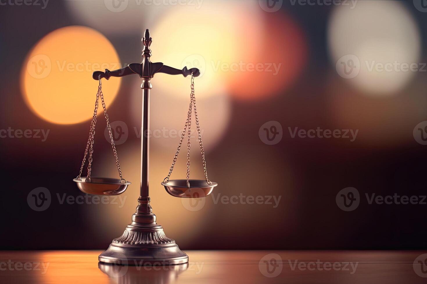 Law scale justice symbol on the blurred background. Judge justice concept. photo