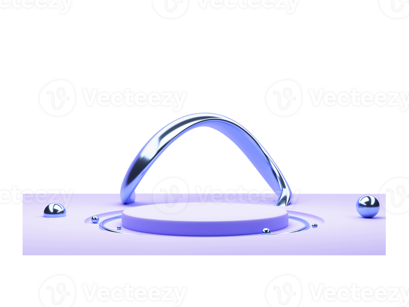 3D Render of Empty Podium Or Stage With Balls. png