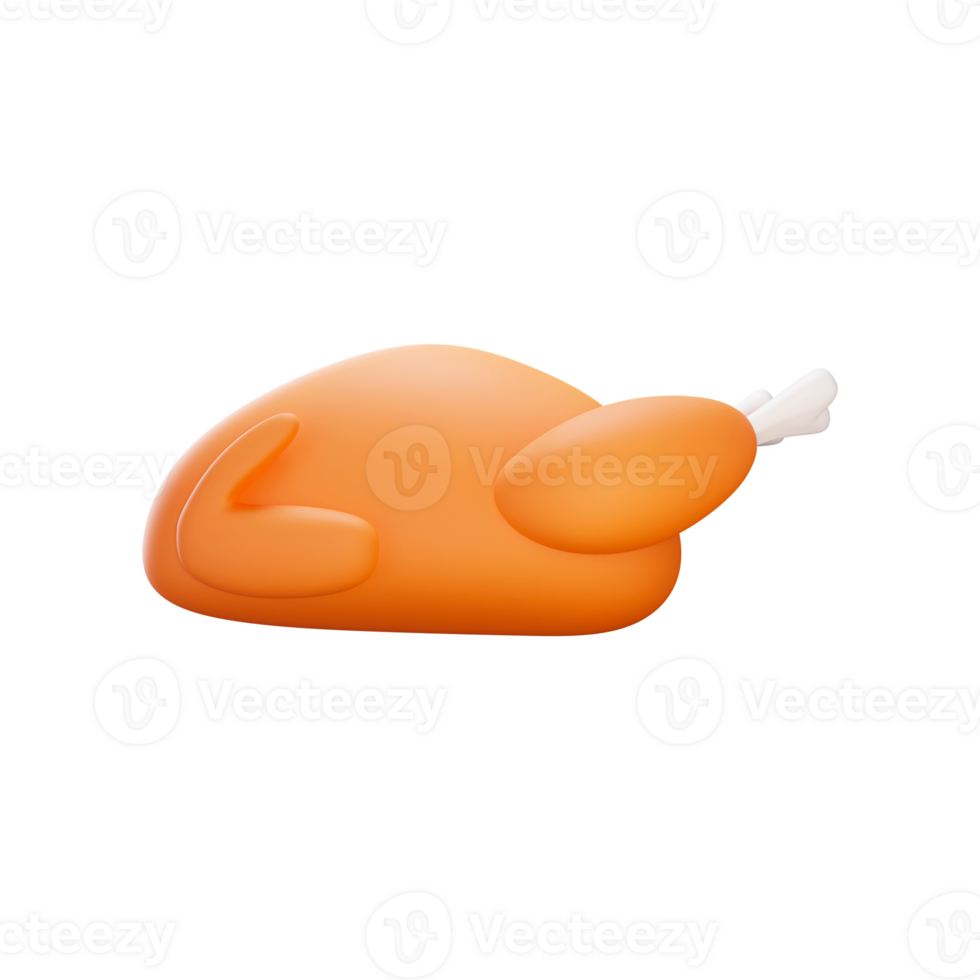 3D Illustration Of Orange Chicken png