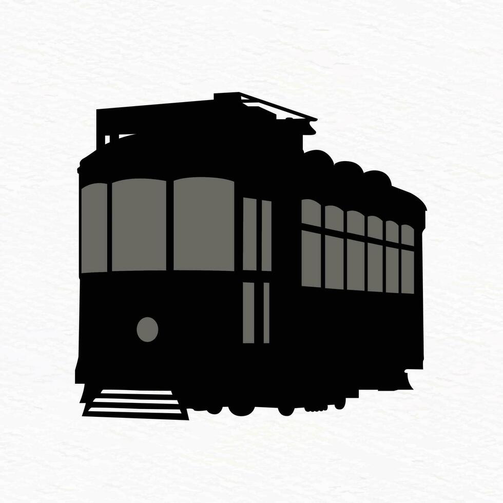 Silhouette of a cable tram of Porto Portugal vector