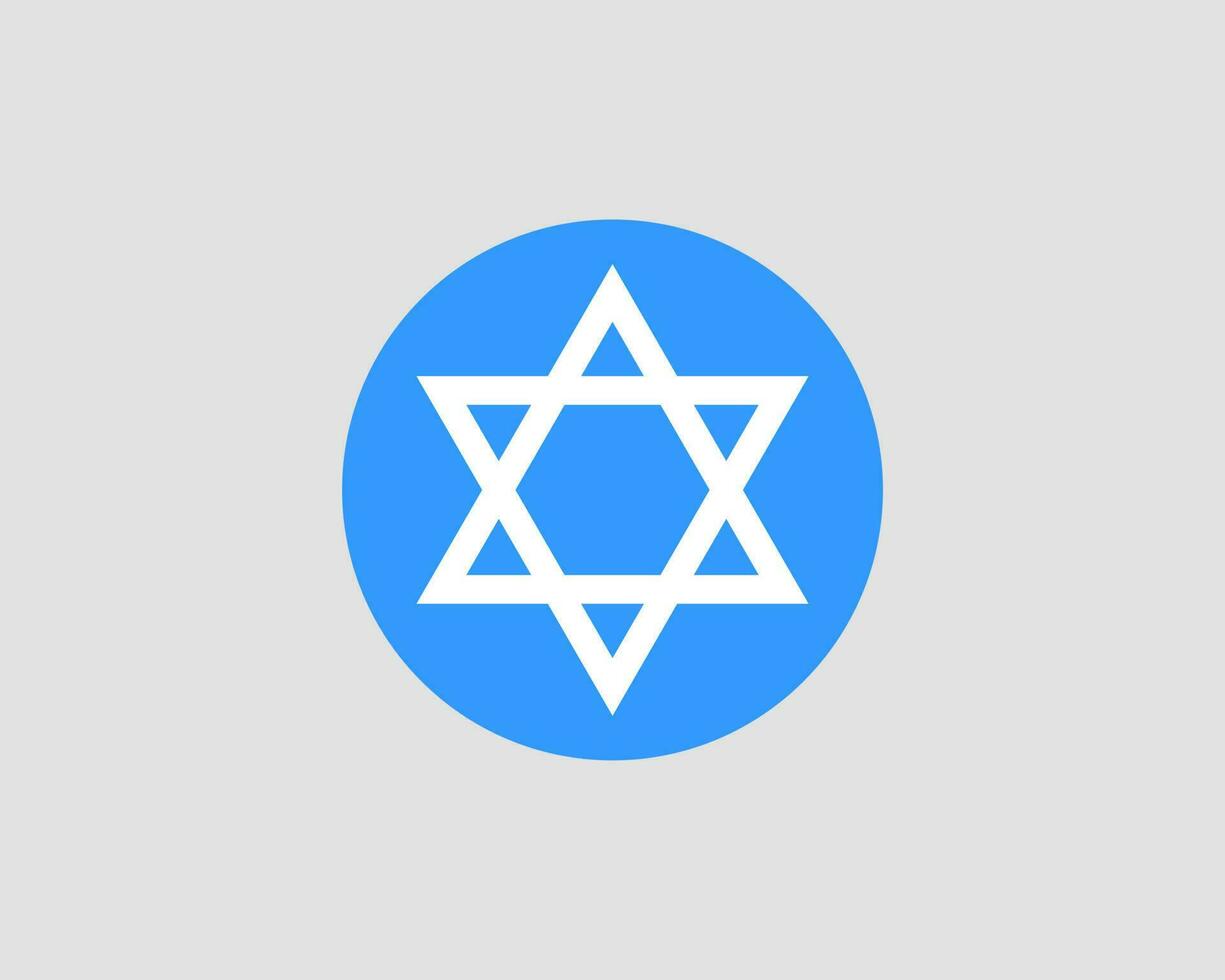 Jewish Star of David icon. Vector six pointed stars symbol.