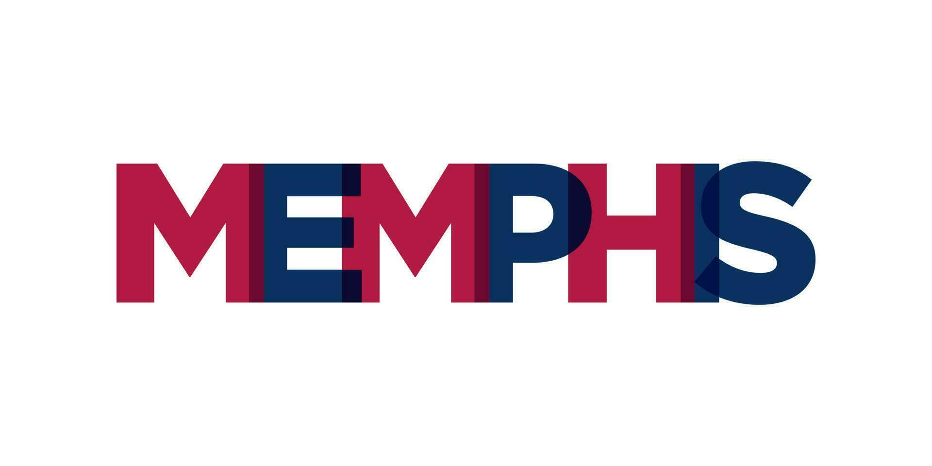 Memphis, Tennessee, USA typography slogan design. America logo with graphic city lettering for print and web. vector