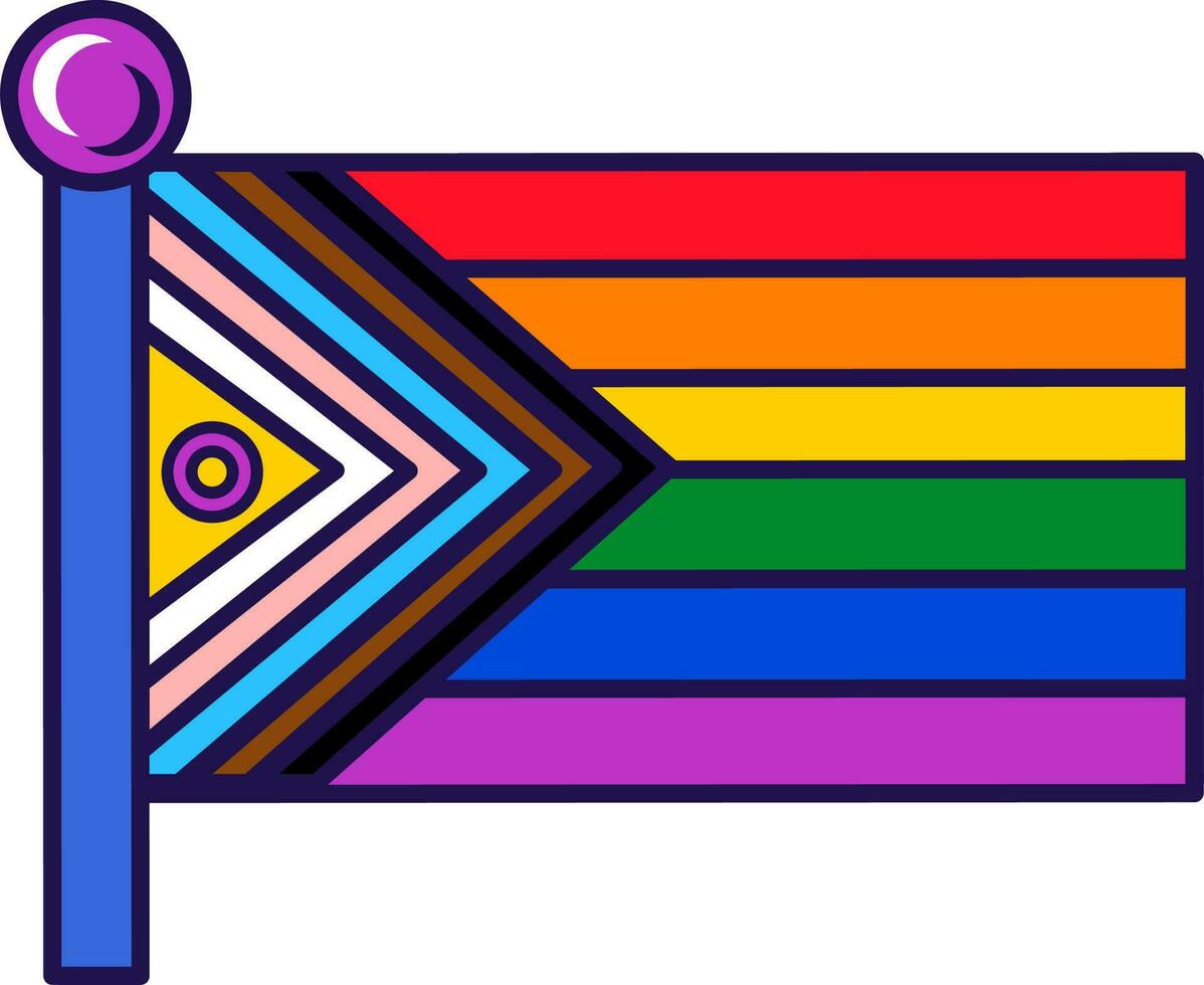 contorno asta de bandera bandera intersexual inclusivo orgullo vector