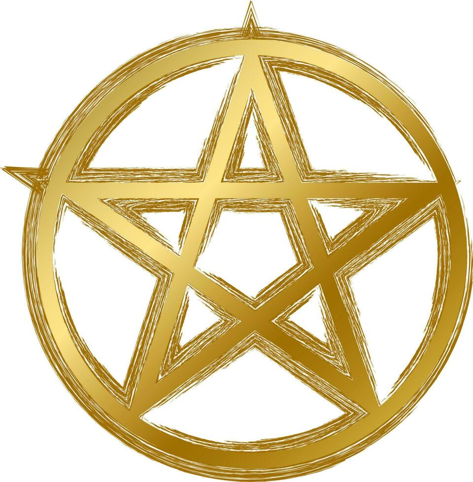 Grunge Gold Religion Wicca Star Mystical Symbol vector